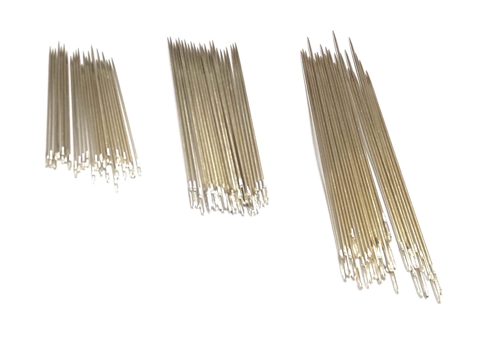 Nawani Sewing Beading Needle 2 inch, 3 inch, 3.5 inch - 3 Packets, 25 Needles Per Packet (Silver)