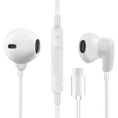 Headphones | SLCE Type-C | Bass Booster, Mic, White, In-Ear Wired Headset