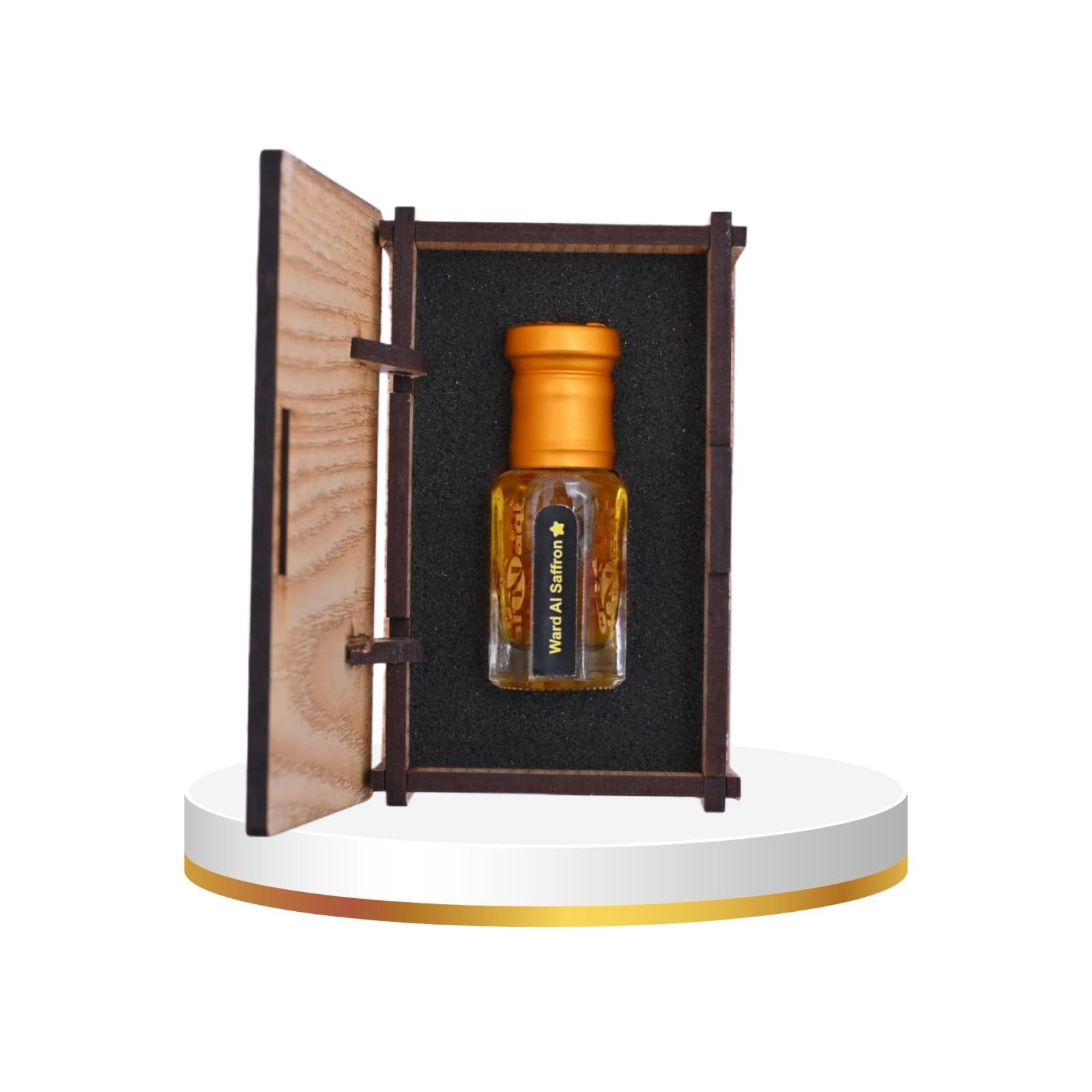 alnaqi fragrances Ward Al Saffron Attar| Perfume Oil | Unisex Arabian Attar | Alcohol-Free Roll-On | Long-Lasting Concentrated Perfume Oil with Saffron, Rose, Jasmine Sambac & Indian Oud