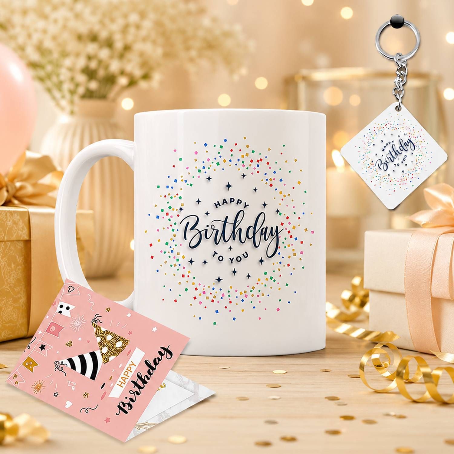 Mug, Keychain, Greeting Card Gift Set