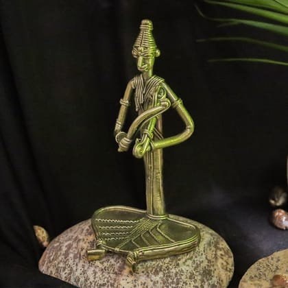 Dhokra Crafted Tribal Musician Figurine