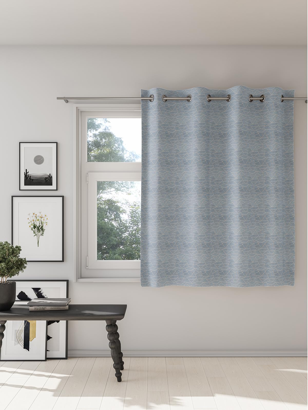 DDECOR - 100% PolyesterAbstract PatternWindow 5 Ft|135 CM X 160 CM| - Blue