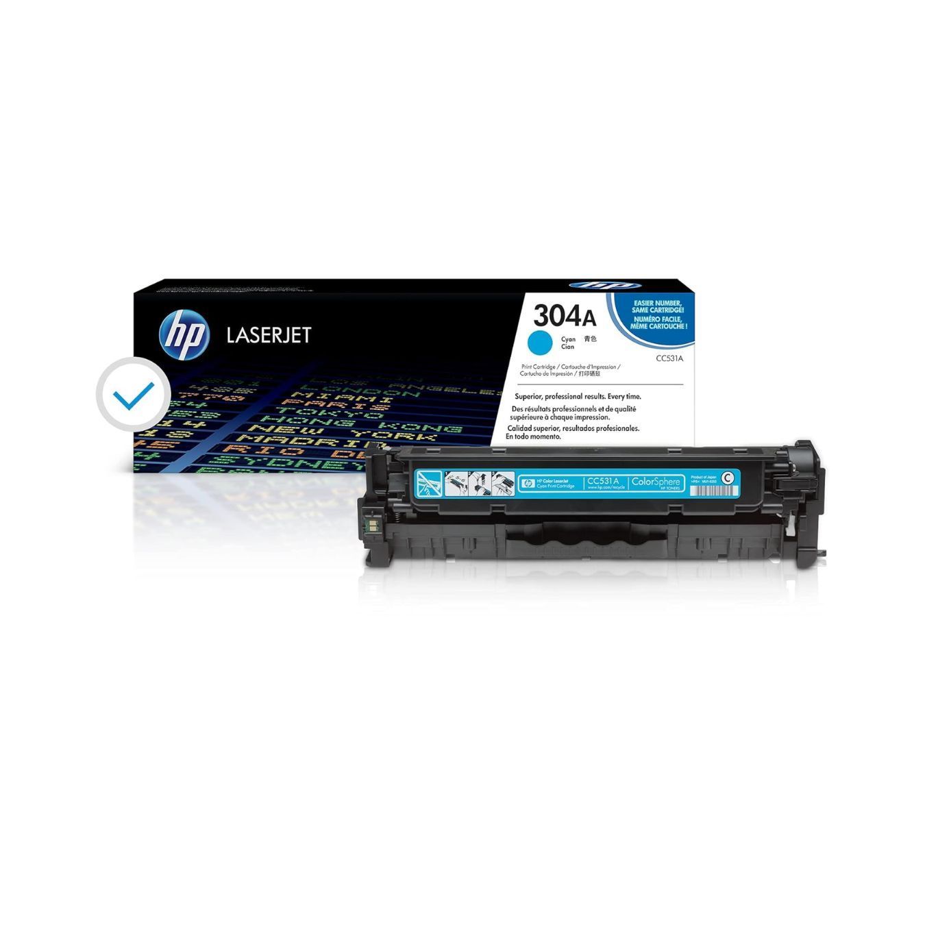 HP 304A Cyan Original LaserJet Toner Cartridge (CC531A)