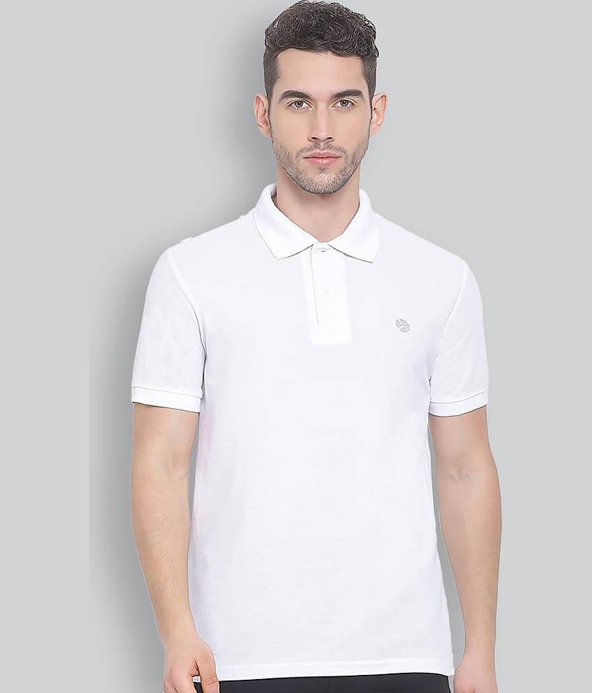 Lux Nitro Pack of 1 Cotton Blend Regular Fit Solid Half Sleeves Men's Polo T Shirt ( White )