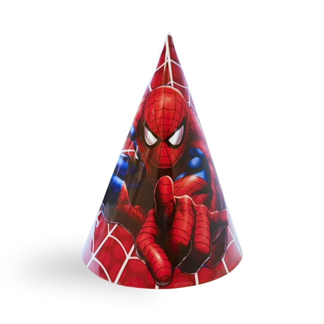 Spiderman Theme Birthday Caps - 8PC