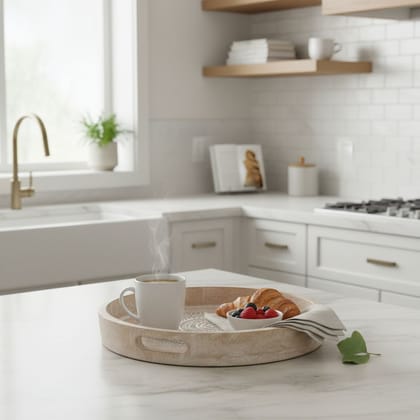 Handicraft Carved Chapati-Offer Tray,Wooden Distressed White Kitchen Decors Tray,Home Living Tray for Hospitality Handicraft Carved Chapati-Offer Tray,Wooden Distressed White Kitchen Decors Tray,Home Living Tray for Hospitality