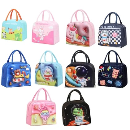 Cartoon Print Insulated Lunch Bag for Kids, Men & Women | Reusable Lunch Box Carry Bag for School, Office, Work, Picnic & Travel | Easy Carry Thermal Lunch Bag | Random Color & Print | Pack of 1 Cartoon Print Insulated Lunch Bag for Kids, Men & Women | Reusable Lunch Box Carry Bag for School, Office, Work, Picnic & Travel | Easy Carry Thermal Lunch Bag | Random Color & Print | Pack of 1