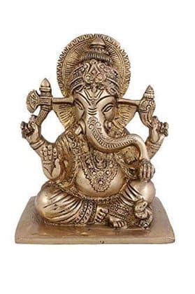 Arihant Craft� Hindu God Ganesha Idol Hand Craft Showpiece � 15.5 cm (Brass, Gold) Arihant Craft� Hindu God Ganesha Idol Hand Craft Showpiece � 15.5 cm (Brass, Gold)