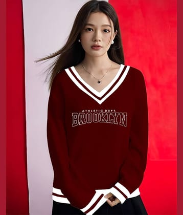 AUSK Women Cotton Blend Printed Regular Fit V-Neck T-Shirt ( Multi Color )