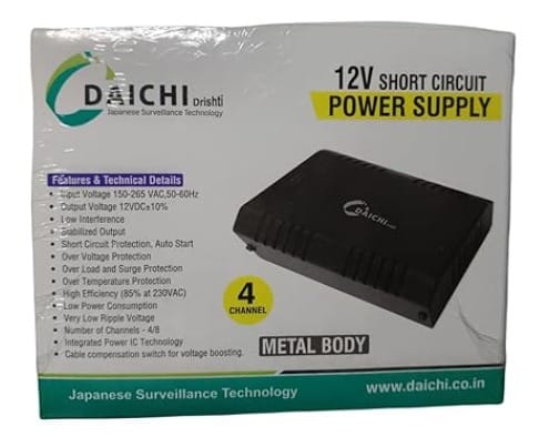 Daichi Supported 240V 12AMP SMPS 4CH (DIPS4CHM) (Black, 2 Years Warranty)