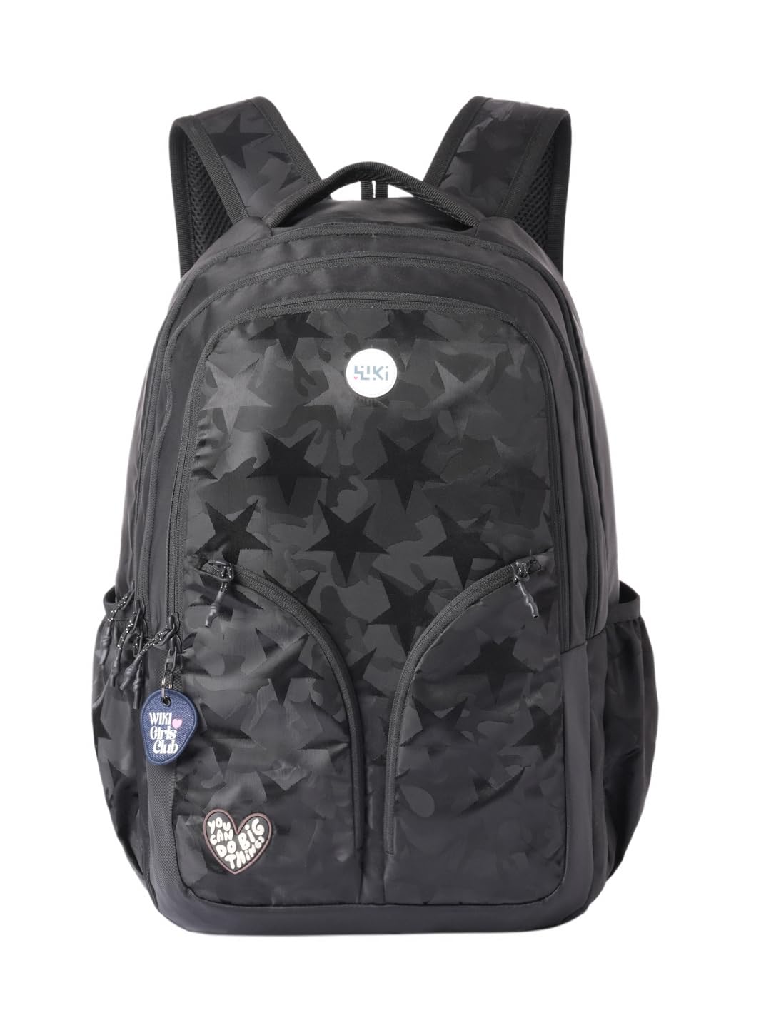 Wiki Slayy 38 Backpack For Girls |19 Inch-38 Litres With Laptop Sleeve, DIY Kit, Three Compartments, |Best for Books, Water Bottles, Stationery, Laptop, Lunch Box & Essentials