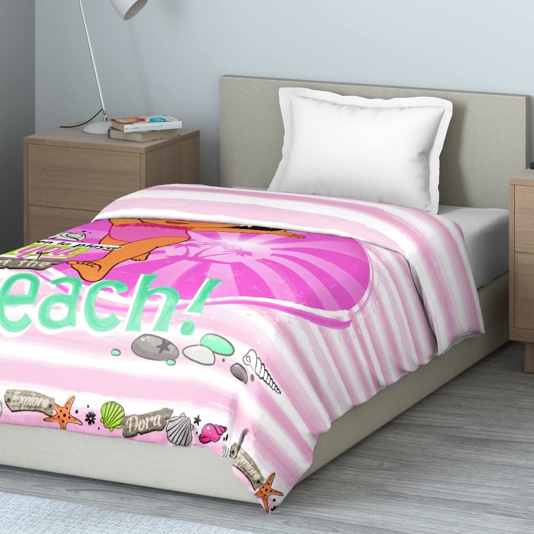 DDECOR - Viacom Collection 100% Cotton Kids Pattern 180TC Single Quilt|152 CM X 229 CM| - Pink