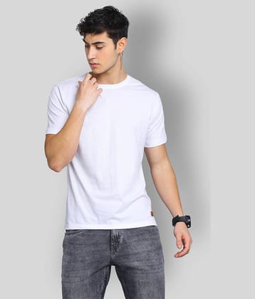 FOKSCREW Pack of 1 Cotton Blend Regular Fit Men's T-Shirt ( White )