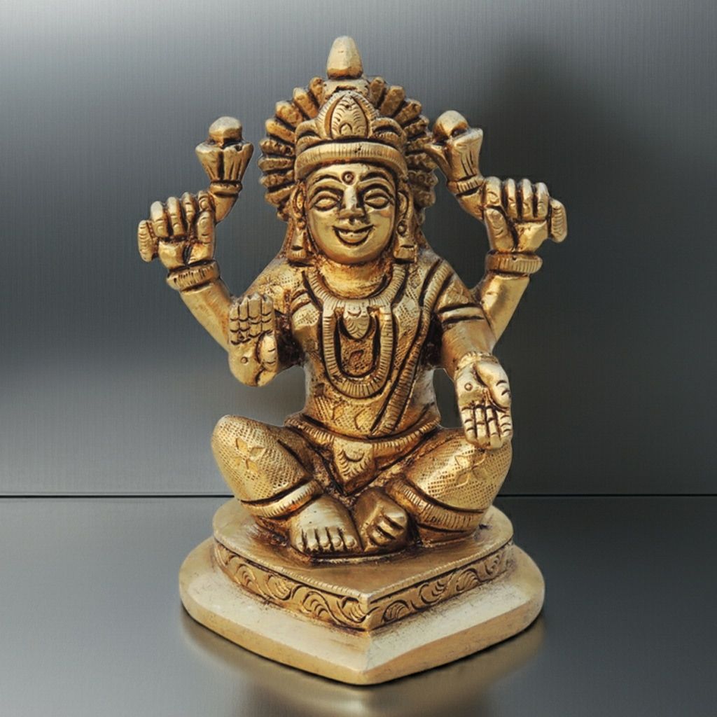 Brass Showpiece Laxmi Ji God Idol Statue (BSMAS1336 L)
