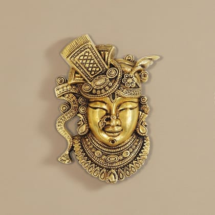 Brass Shrinathji Wall Hanging Idol, Height : 11.5 Inch (BSMAS1720 C)