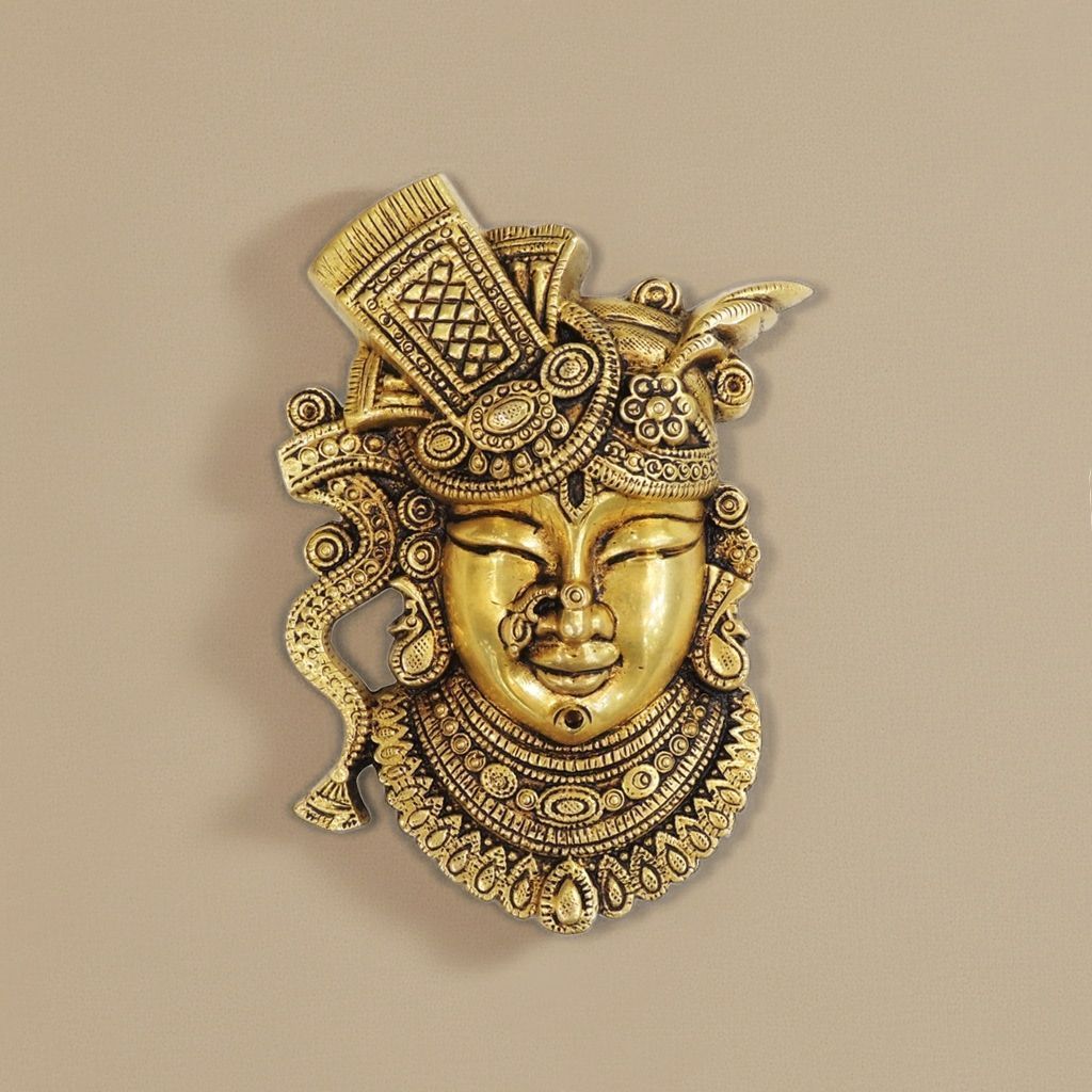 Brass Shrinathji Wall Hanging Idol, Height : 11.5 Inch (BSMAS1720 C)