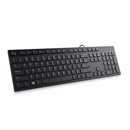 Dell KB216 Wired Multimedia Keyboard - Full-Size Layout with USB Interface, Chiclet Keys, Spill Resistance with 3 Indicator Lights| Plug and Play| Hot Keys: Volume, Mute, Play/Pause, Backward, Forward Dell KB216 Wired Multimedia Keyboard - Full-Size Layo