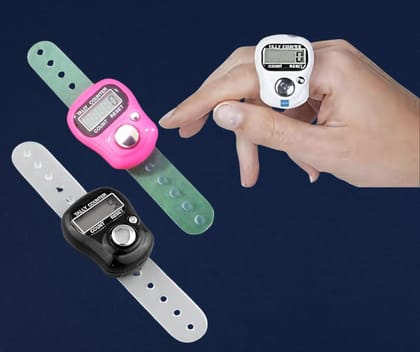 Wektu Digital Tally Counter Ring, Pack of 2, LCD Display, Multicolour, 10 cm x 3 cm, for Counting, Sports, Meditation
