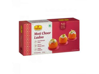 Haldiram's Moti Choor Ladoo (No Added Sugar) Sugar Free  - 250 Gm - Pack of 2