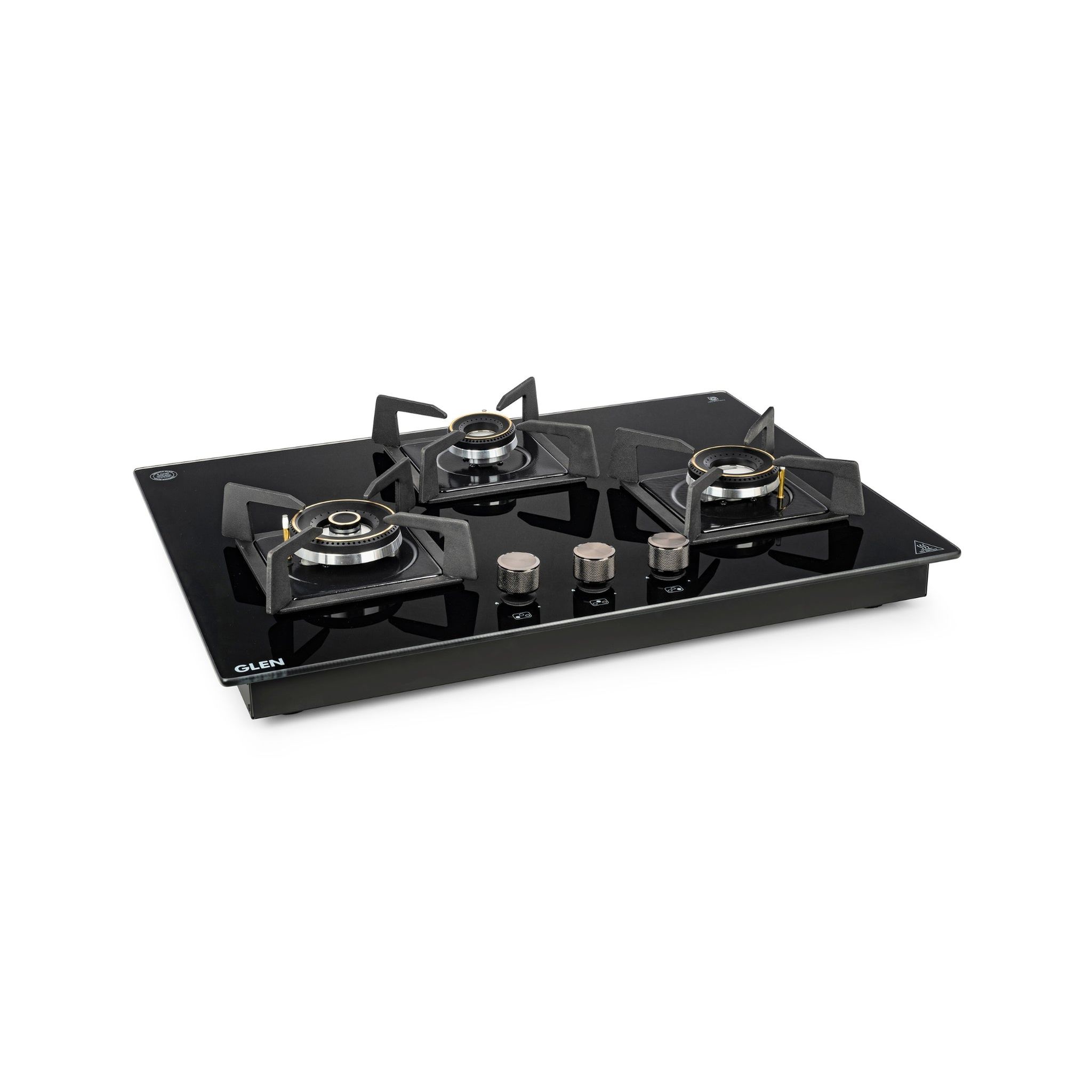 3 Burner DFVS Glass Hob with Mini Triple Ring Forged Brass Burner Auto Ignition (BH1073DFHTMTR70)