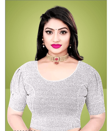 DELTIN HUB Silver Readymade without Pad Jacquard Women's Blouse ( Pack of 1 )