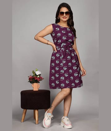 Devakii Women Crepe Printed Fit & Flare Dress ( Mint Green )