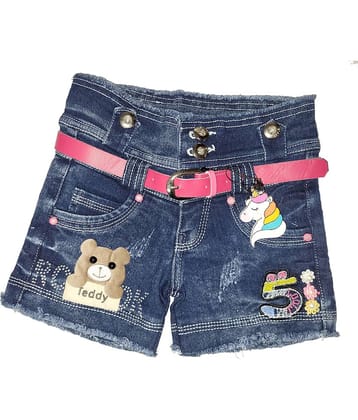 Arshia Fashions Pack of 1 Girls Denim Hot Pants ( Blue )
