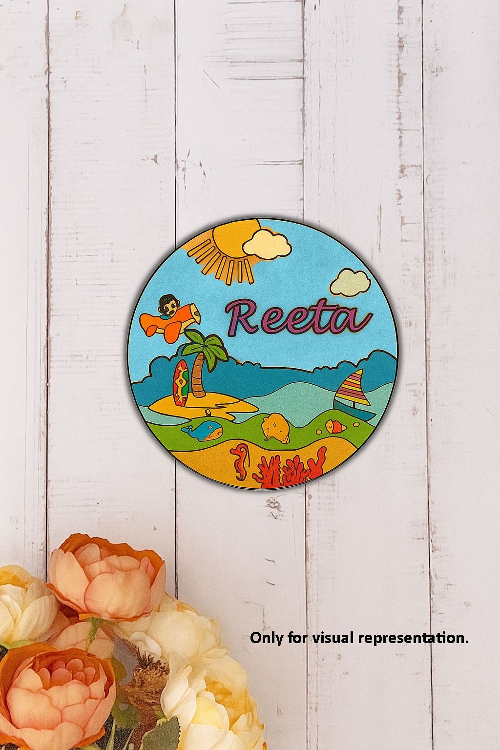 Dbeautify's DIY Beach Theme Name Plate for Kids