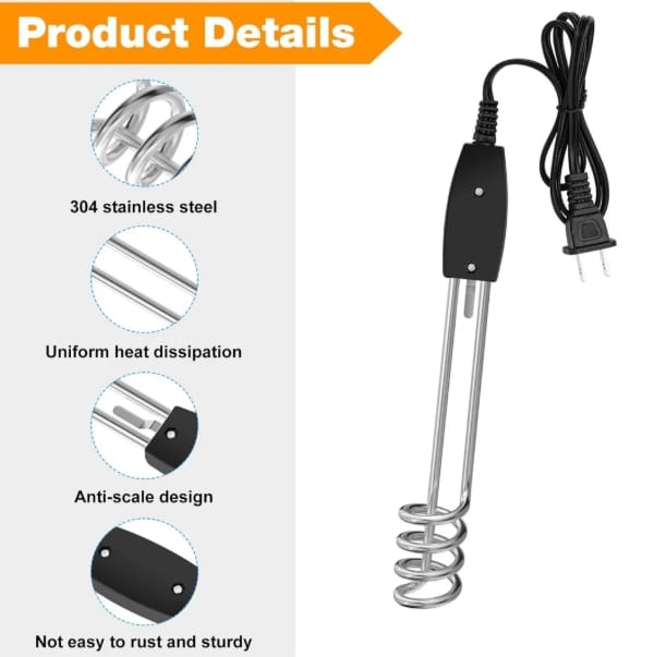 220V Water Heater Portable Electric Immersion Element Boiler