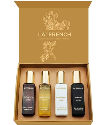 LA FRENCH -Oudh Perfume Gift Set (4x20ml) Eau De Parfum (EDP) For Men,Women 80 ml ( Pack of 1 )
