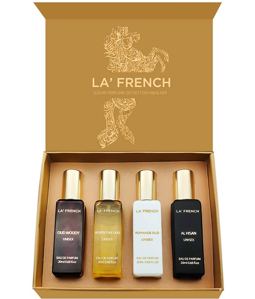 LA FRENCH -Oudh Perfume Gift Set (4x20ml) Eau De Parfum (EDP) For Men,Women 80 ml ( Pack of 1 )