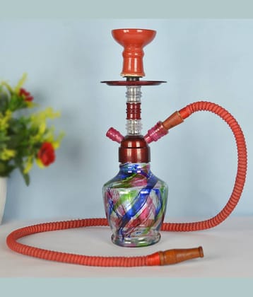 Fashion Bizz Red Color 9 inch Glass Hookah