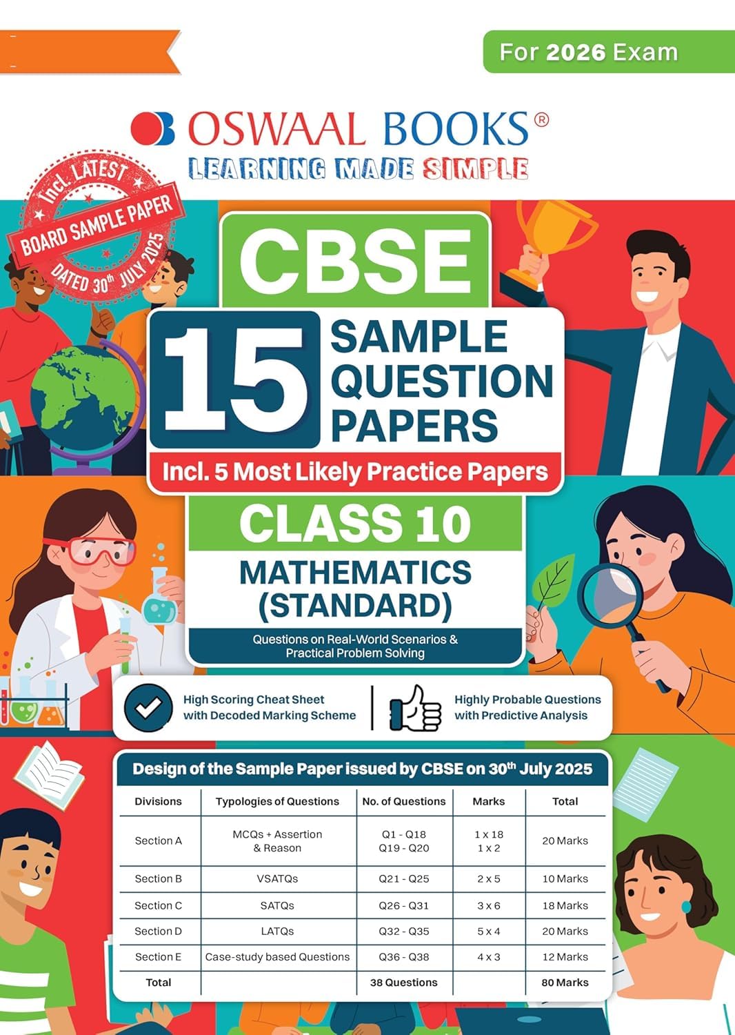 Oswaal CBSE 15 Sample Paper Mathematics Standard Class 10 with Cbse Updated Sample Paper for 2026 March Examination [Paperback] oswaal