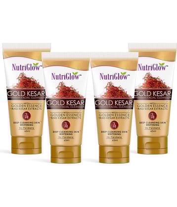 NutriGlow Gold kesar Face Wash For Deep Cleansing and Radiant Skin, Tan Removal, Face Wash, All Skin Types,65 ml Each, (Pack of 4)