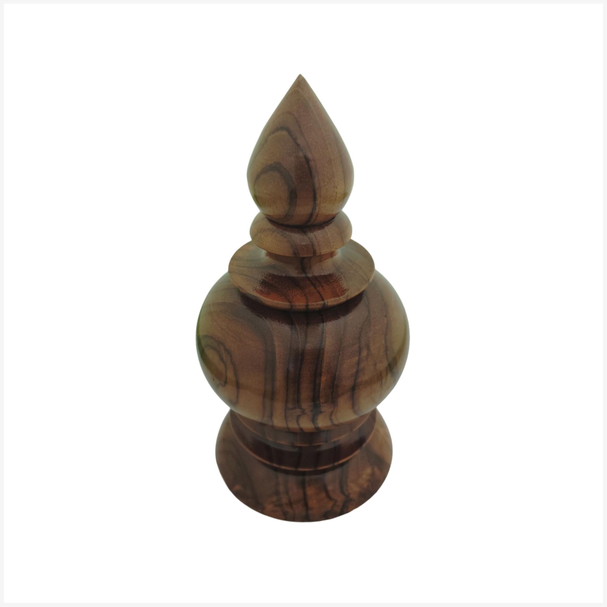 Wooden Kalasam Polished (2.5 x 5 Inch) - Medium Size 2.5 Inch Diameter � 5 Inch Height - Natural Design - Traditional Wood Pooja Kalash for Home Temple - ??? ???? - ???? ???
