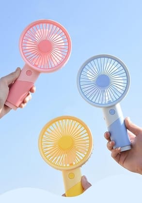 Denzcart Portable Mini USB Fan with Phone Stand, 3 Speeds, Rechargeable Lithium Battery, Desktop and Handheld, Brushless Motor, Multiple Charging Options, 20cm Mini Fan Cooler