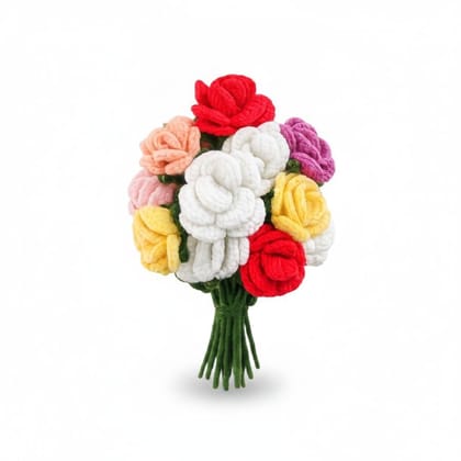 Handmade Crochet Rose Flower Bouquet