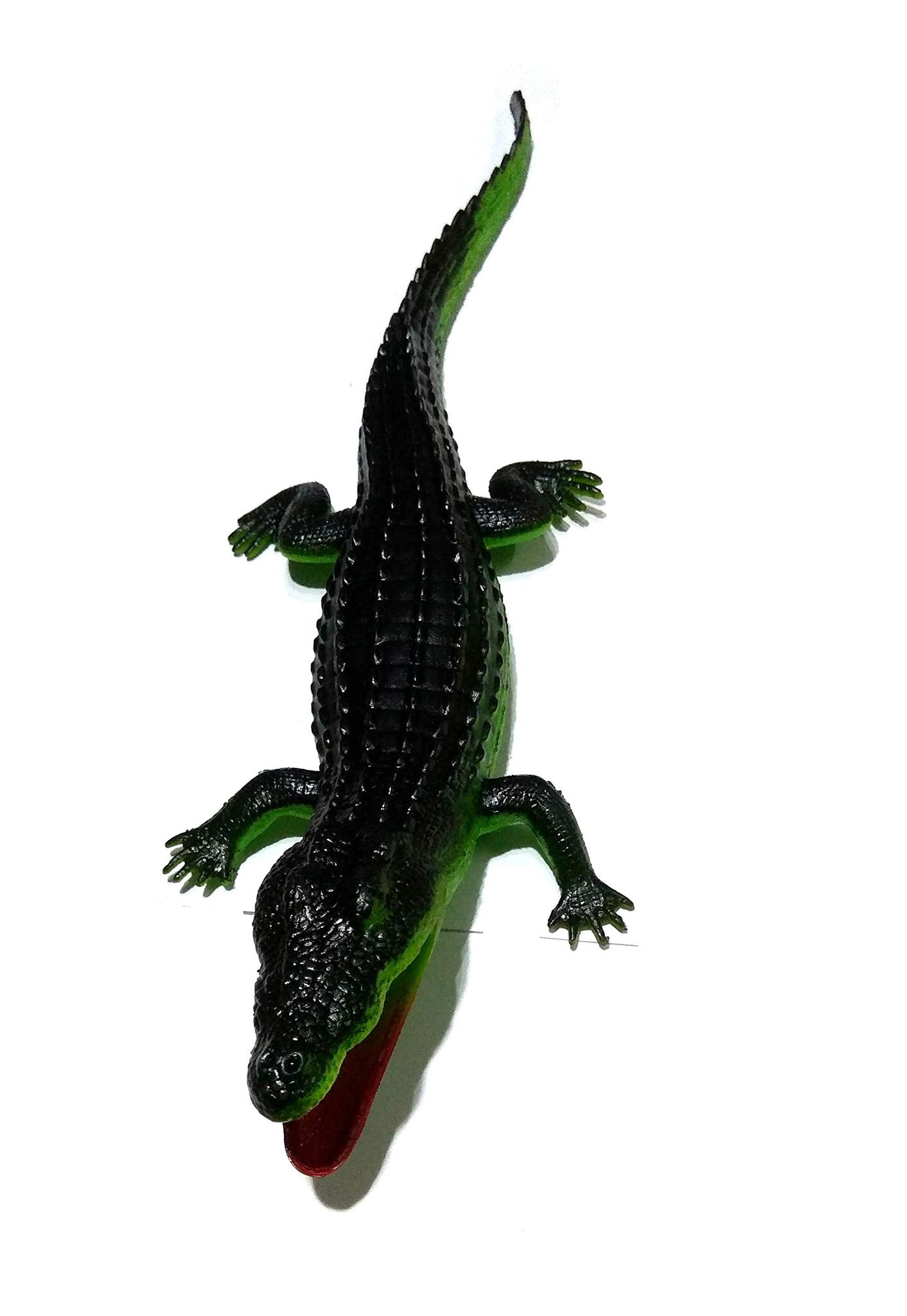 nawani animal model - rubber crocodile model figures kids gift joke props gray, size 30/8 cm.-Green