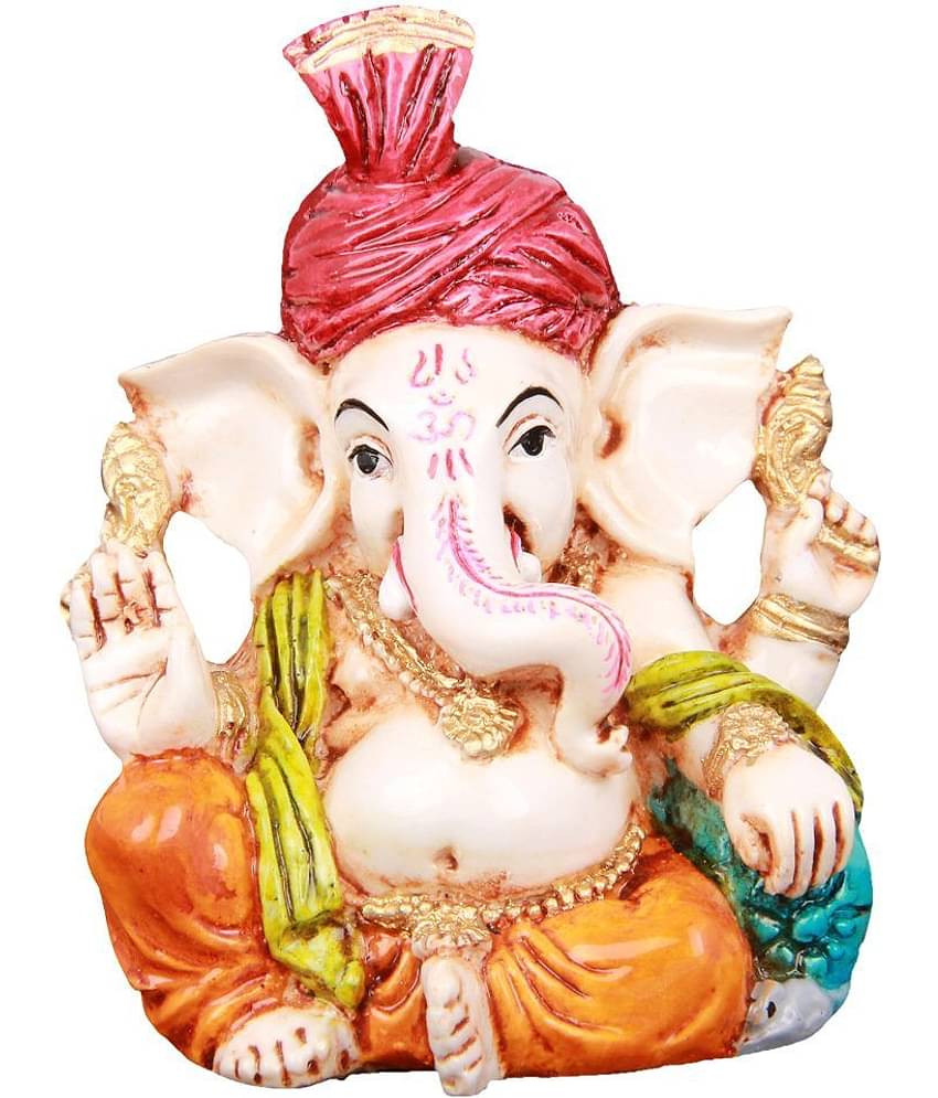 Fashion Bizz Meenkari Ganesha Marble Pooja Religious Idol & Figurine - Pack of 1