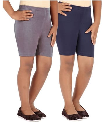 LULA Pack of 2 Girls Cotton Blend Cycling Shorts ( Multicolor )