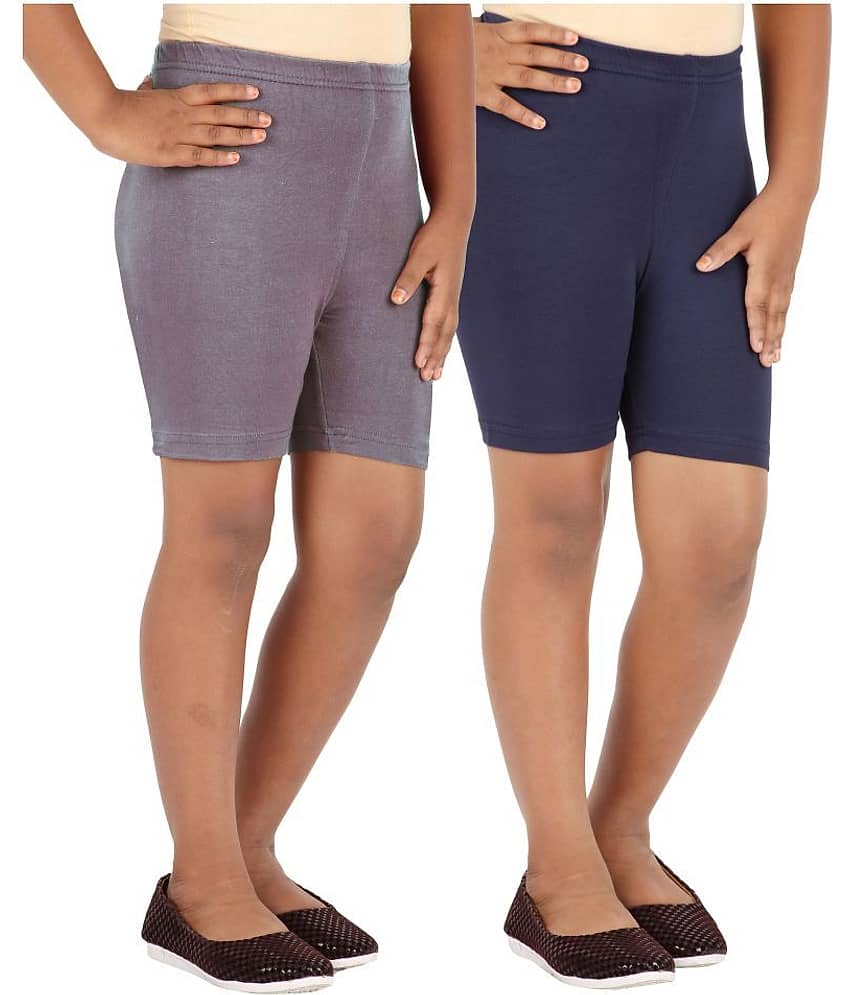 LULA Pack of 2 Girls Cotton Blend Cycling Shorts ( Multicolor )