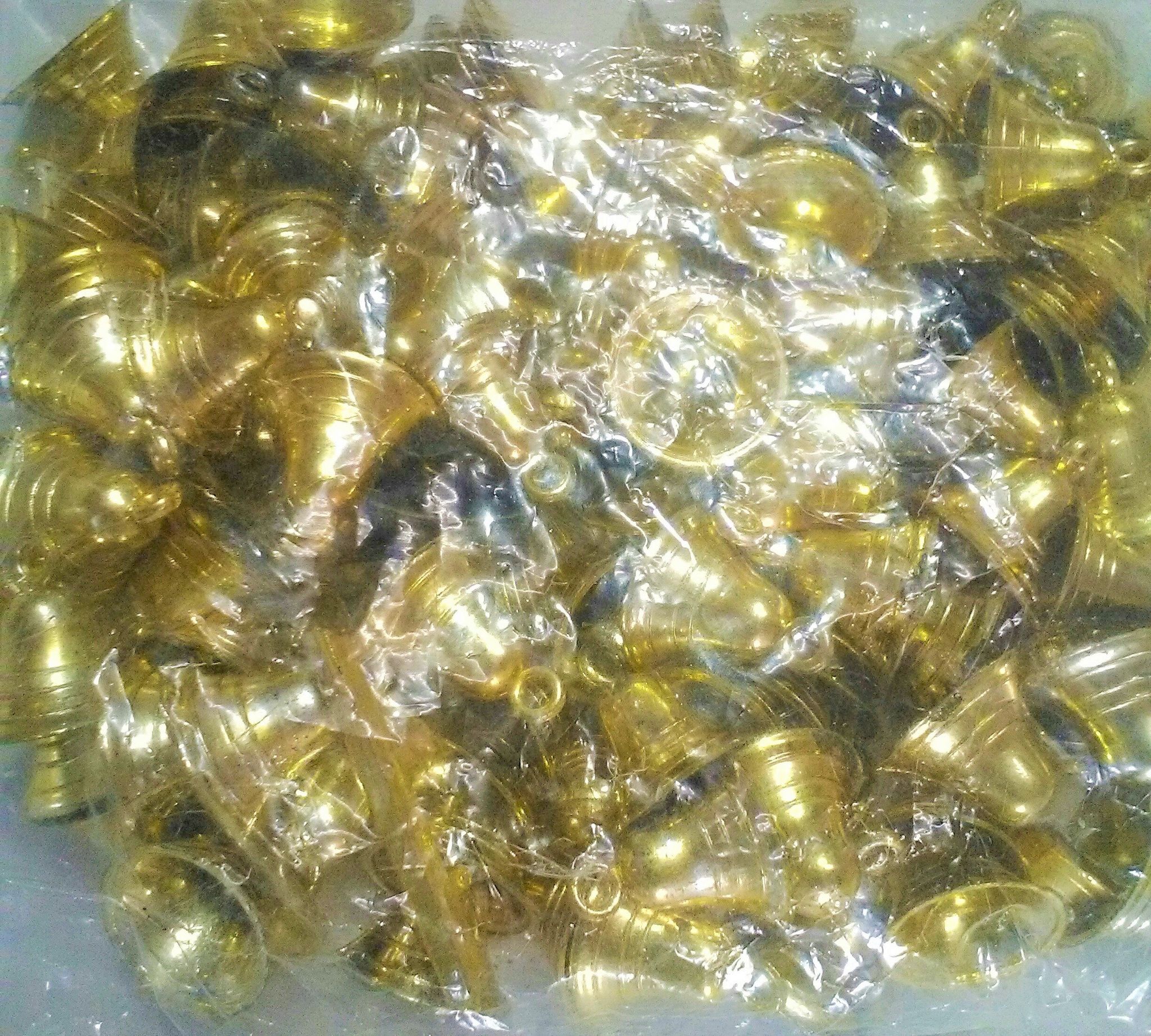 Christmas Bell One Packet 100 pic, Color - As per Availability size- 3/2.5 cm