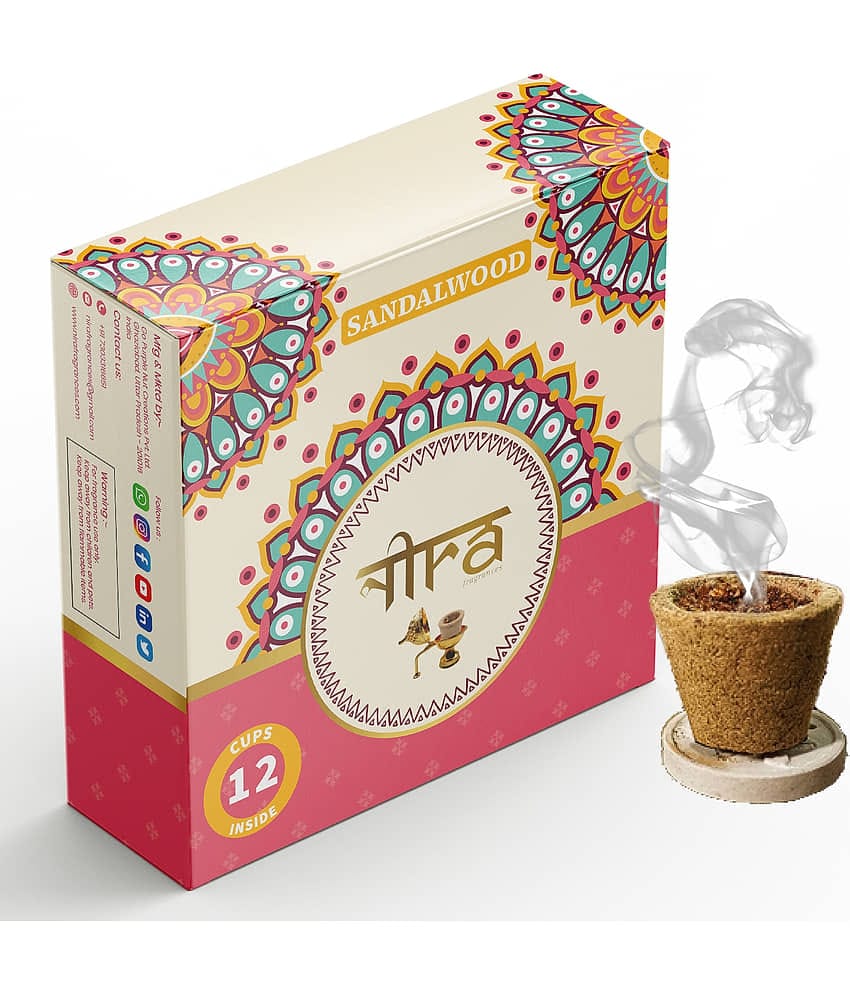 Nira Fragrances Havan Cups Chandan 12 Pieces ( Pack of 1 )