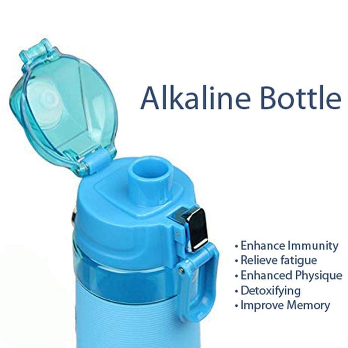 Alkaline Water Bottle, with Food Grade Plastic, Stylish and Portable (Particulates not included)_assorted colour
