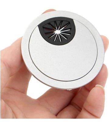 50mm Computer Desk Table Grommet Cable Port Wire Hole Cover Easy Install Silver