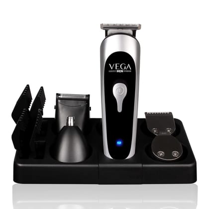 VEGA Men 10-in-1 EZY Multi-Grooming Set with Beard/Hair Trimmer, Nose Trimmer & Body Groomer And Shaver, (VHTH-22)