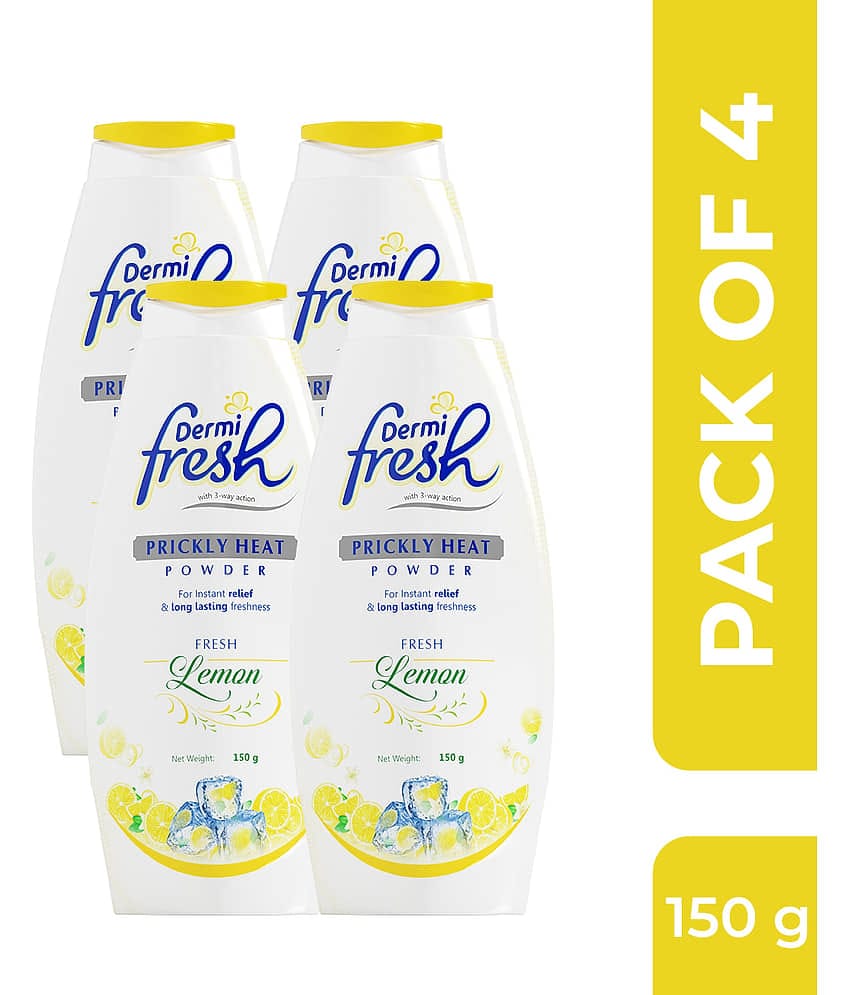 DERMIFRESH Lemon Fragrance Talc 150 gm Pack of 4