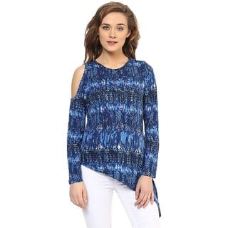 Purys Women Blue Printed Regular Top
