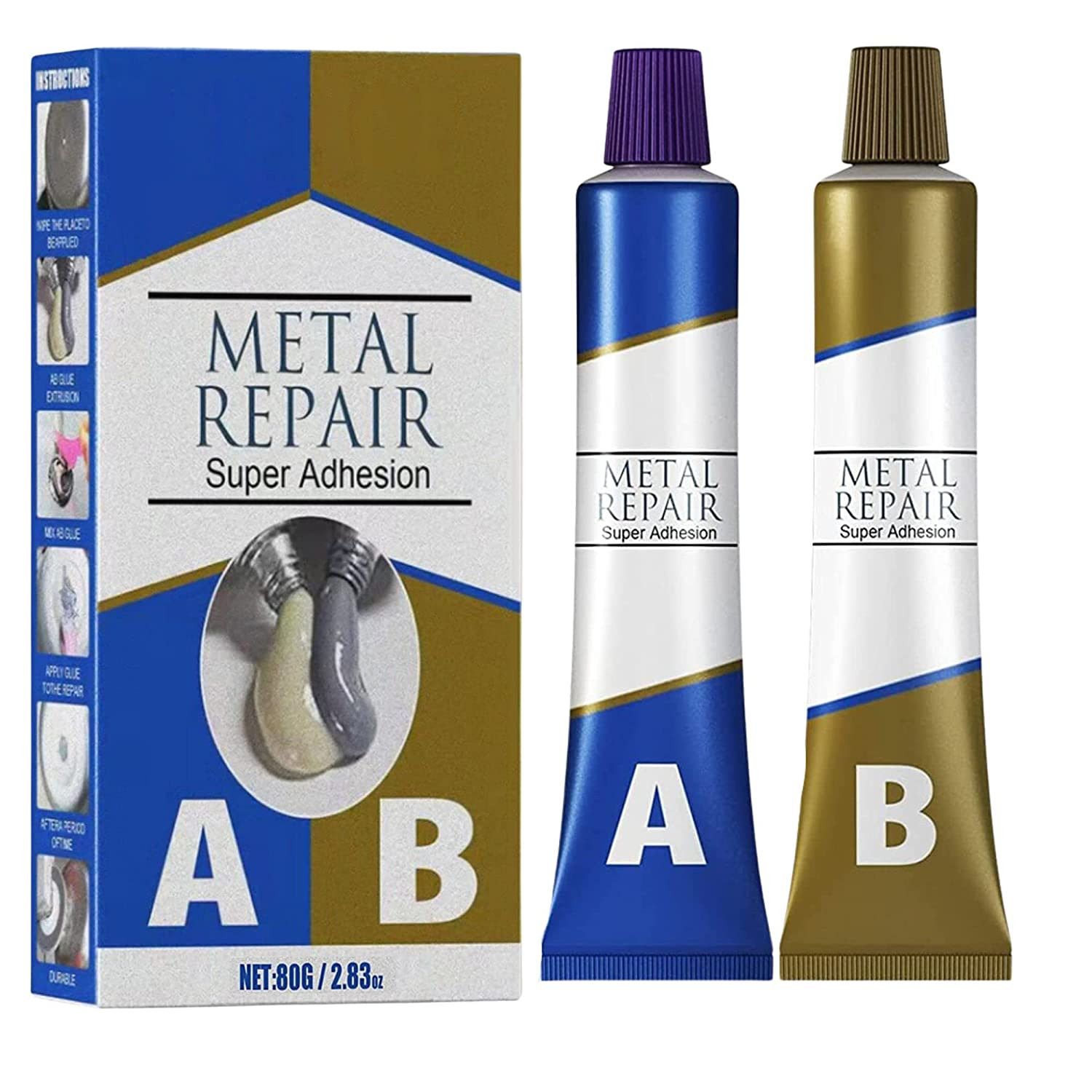 Wholesale Item - AB METAL REPAIR GLUE (50+50) GRAM - MOQ 42 Pieces