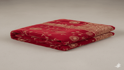 SOOD ARTISANS Classic Red Velvet Dupatta